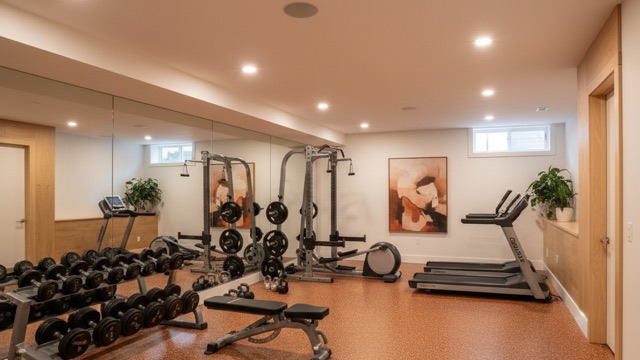 Fitness and playrooms